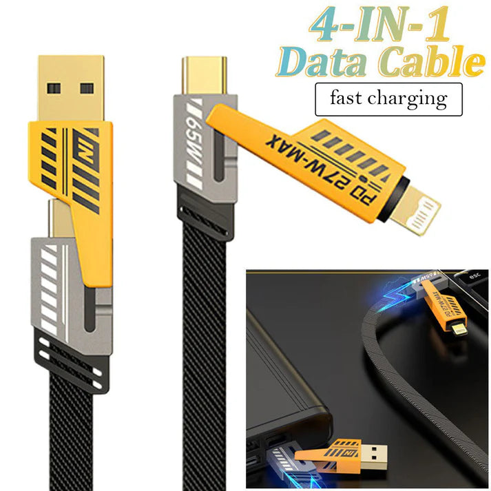 4-in-1 Multi USB Charging Cable – Fast PD Charger for iPhone, iPad, Samsung & MacBook
