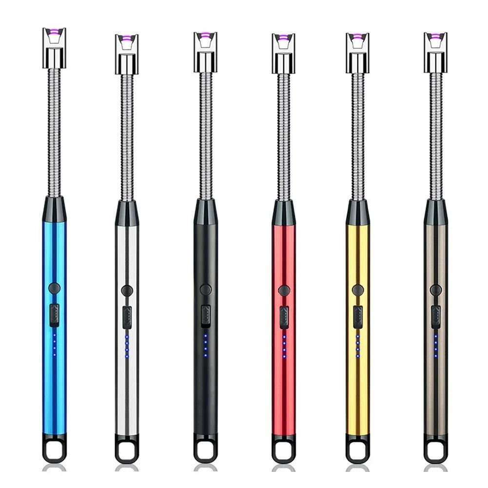 360° USB Rechargeable Electric Arc Lighter | Flexible Neck | Windproof Outdoor & Kitchen Lighter with Safety Lock