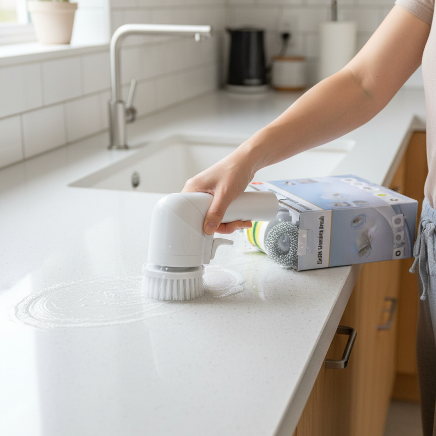 Electric Cleaning Brush with Multiple Attachments | 360° Rotating Power Scrubber for Kitchen & Bathroom Cleaning