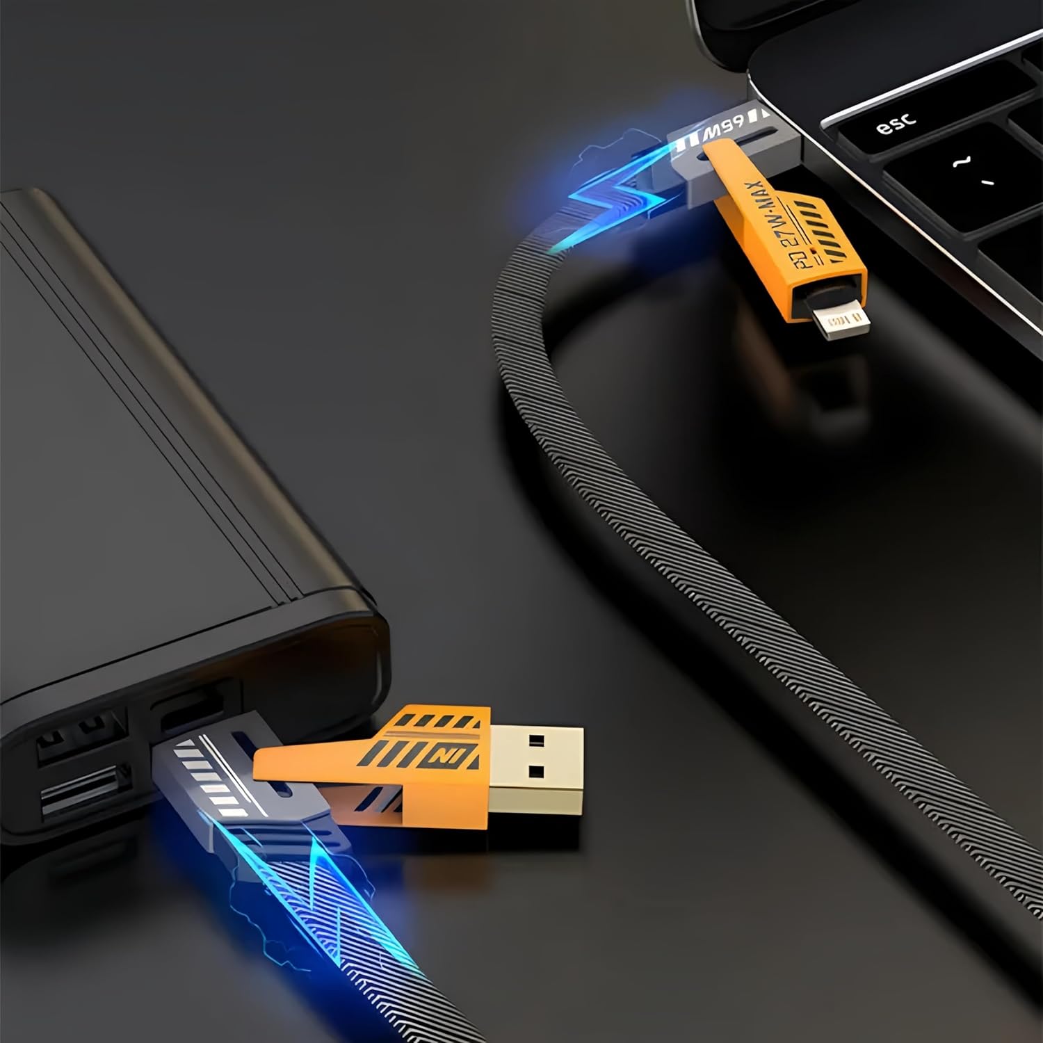 4-in-1 Multi USB Charging Cable – Fast PD Charger for iPhone, iPad, Samsung & MacBook