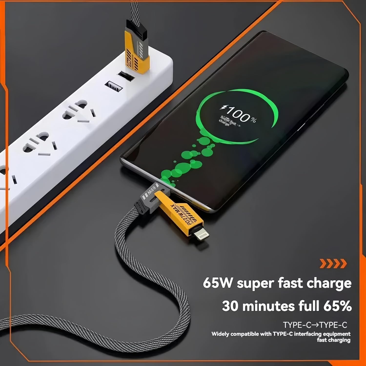 4-in-1 Multi USB Charging Cable – Fast PD Charger for iPhone, iPad, Samsung & MacBook
