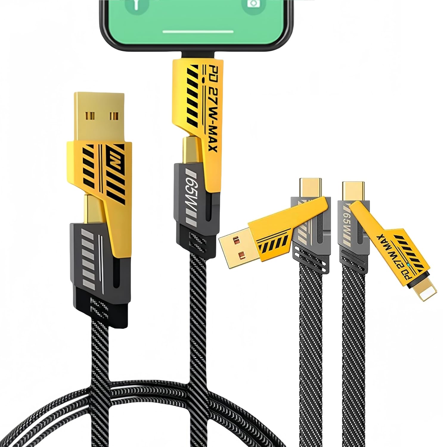 4-in-1 Multi USB Charging Cable – Fast PD Charger for iPhone, iPad, Samsung & MacBook
