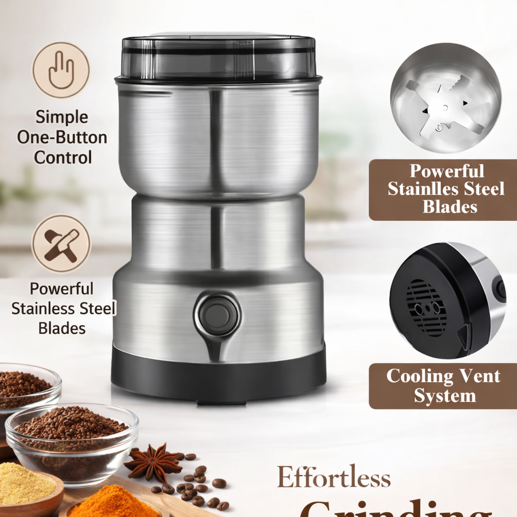 RAF Mini Electric Grinder | Stainless Steel Coffee & Spice Grinder | 220V High-Speed Masala Grinder