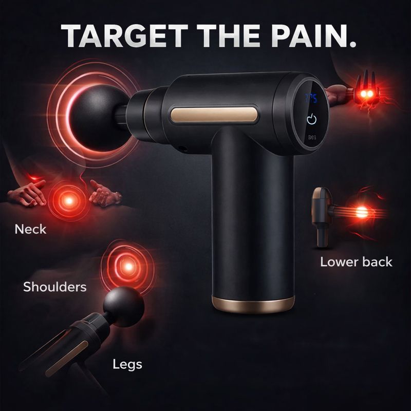 4-in-1 Gun Massager | 6-Speed C-Type Deep Tissue Massager